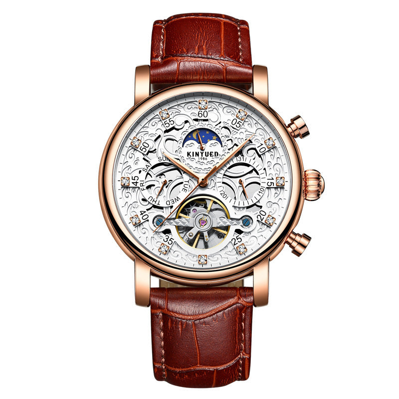 Business Genuine Leather Men's Mechanical Watch