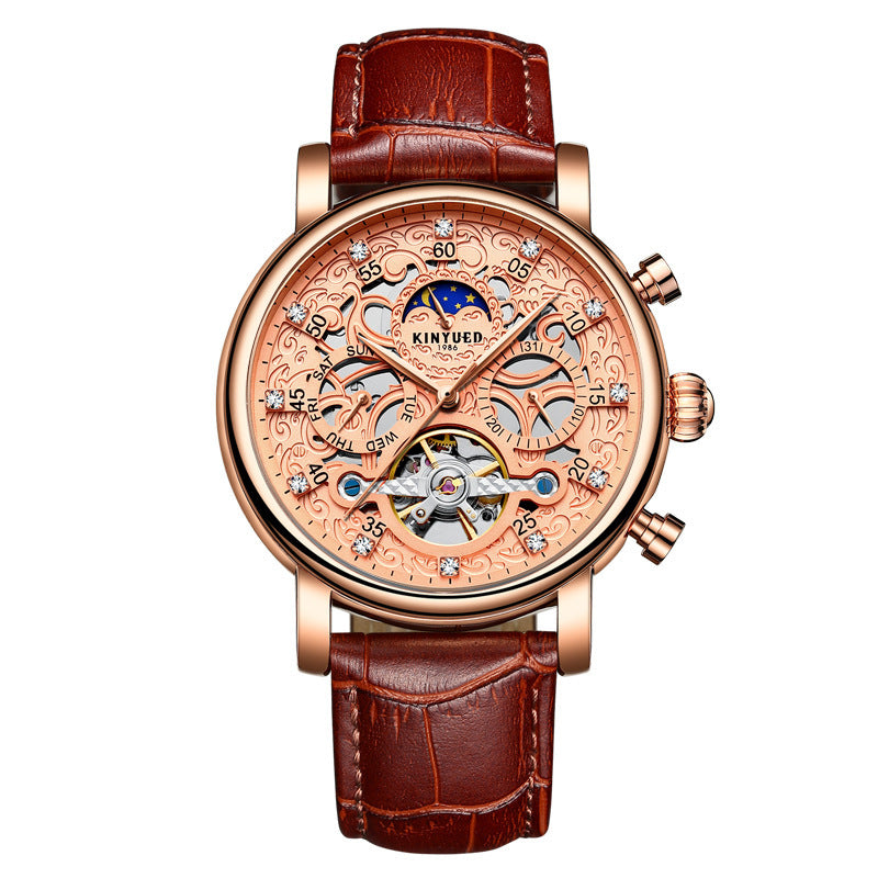 Business Genuine Leather Men's Mechanical Watch