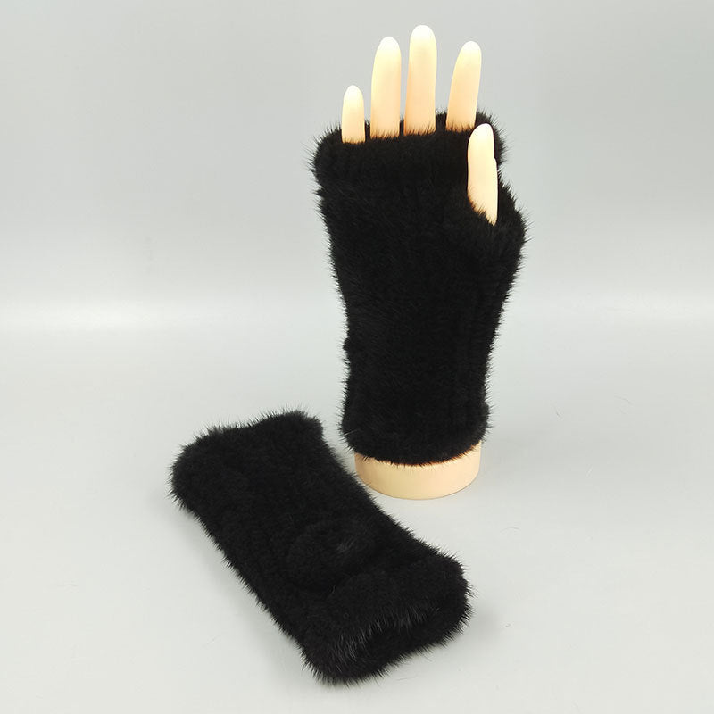 Thickened Warm Winter Wristband Mid-length Gloves