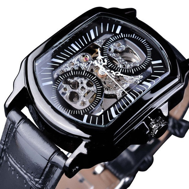 Men's Casual Watch Fashion Automatic Square Hollow Mechanical Watch Watch