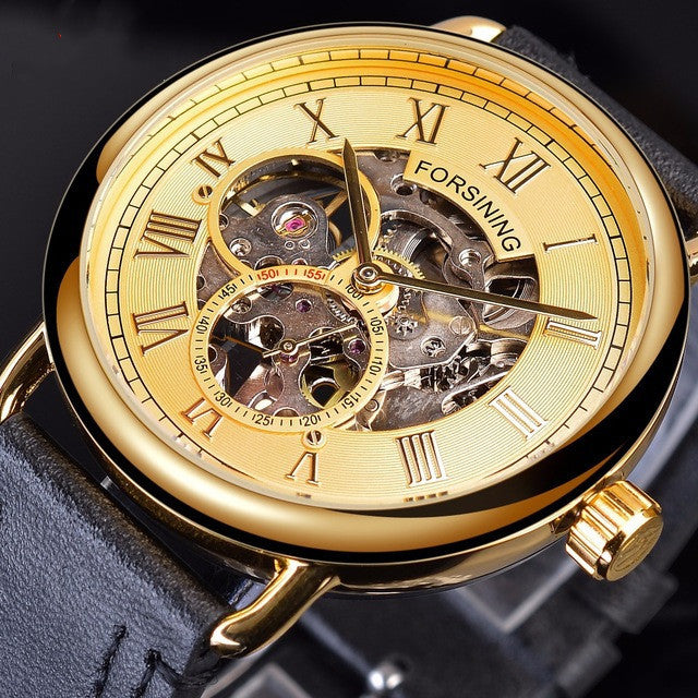 Fashion Casual Classic Popular Hollow Waterproof Manual Mechanical Watch