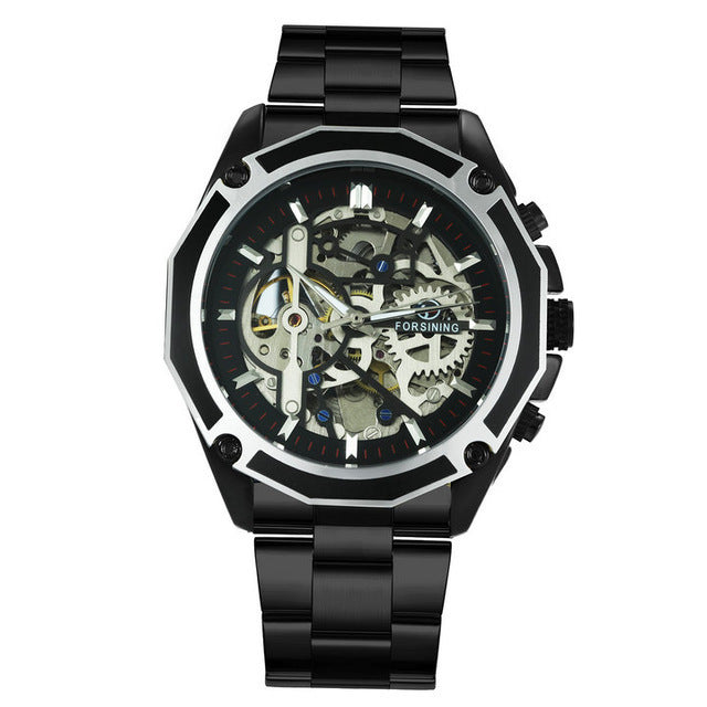 Fashion Leisure Hollow Mechanical Automatic Waterproof Mechanical Watch