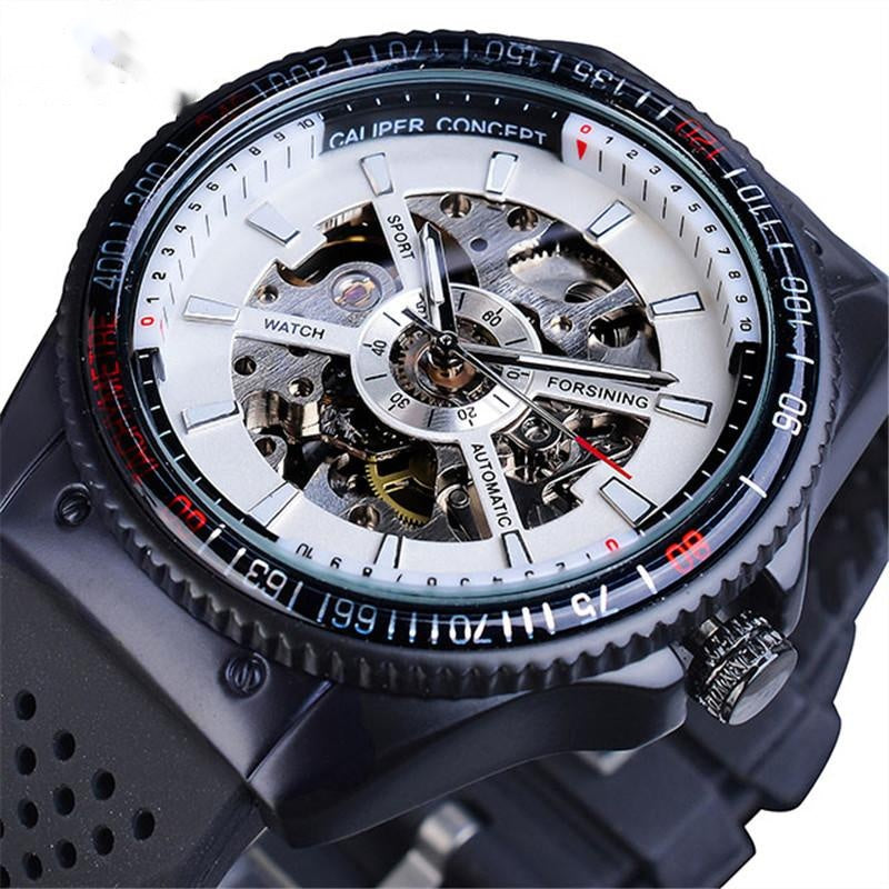 Automatic Mechanical Watch With Rubber Strap