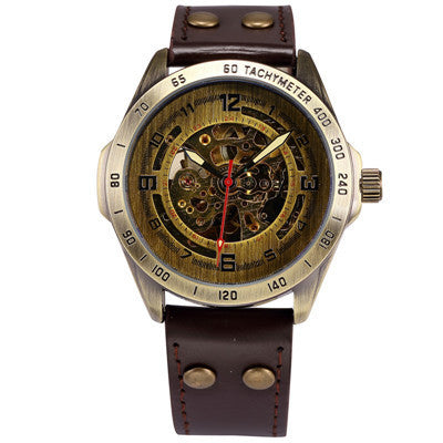 Foreign Trade Hot Sale Men'S Fashion Hollow Watch, Antique Automatic Mechanical Watch