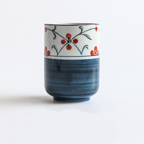 Japanese Style Handmade Painted Blue And White Porcelain Tea Cup