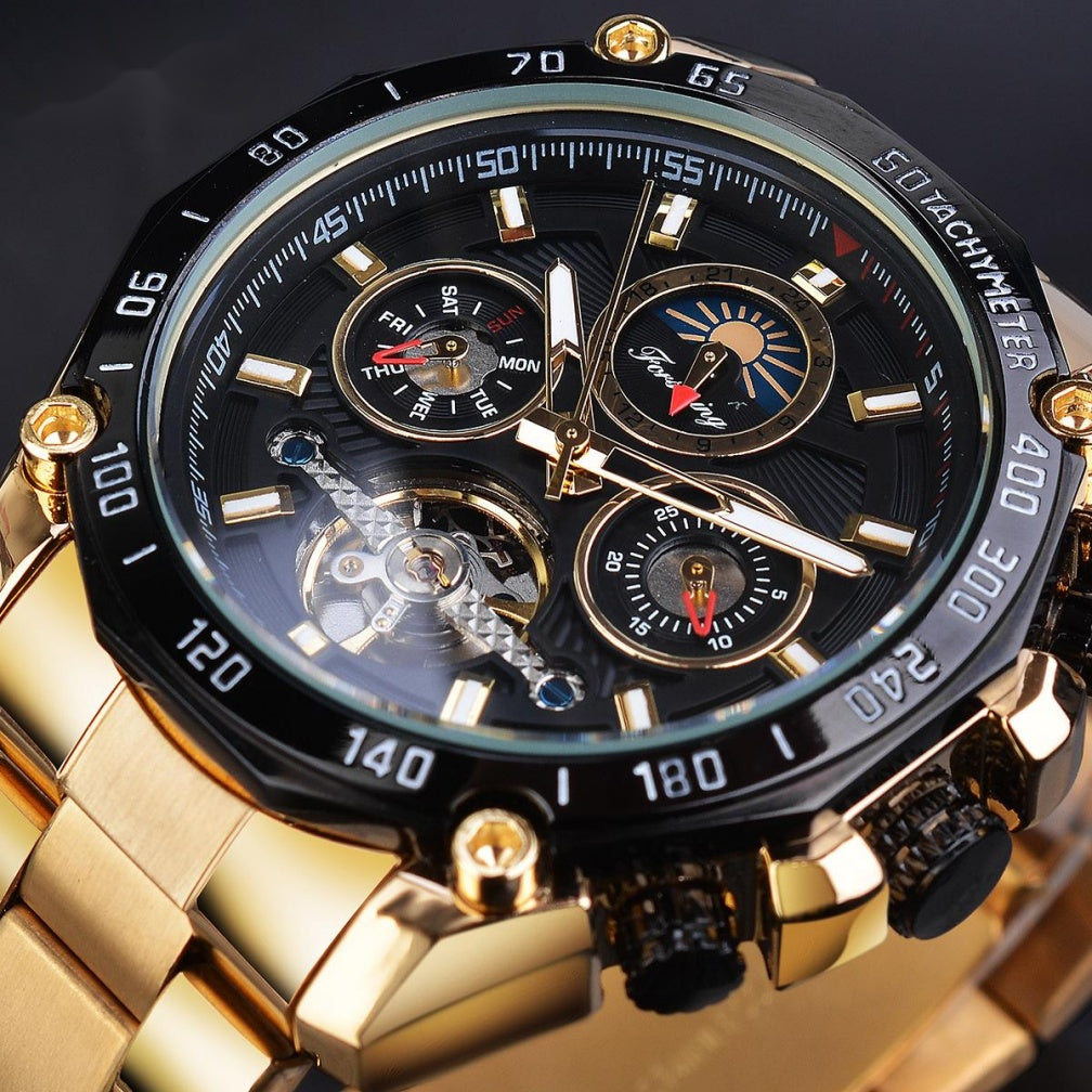 Tourbillon multifunctional waterproof automatic mechanical watch