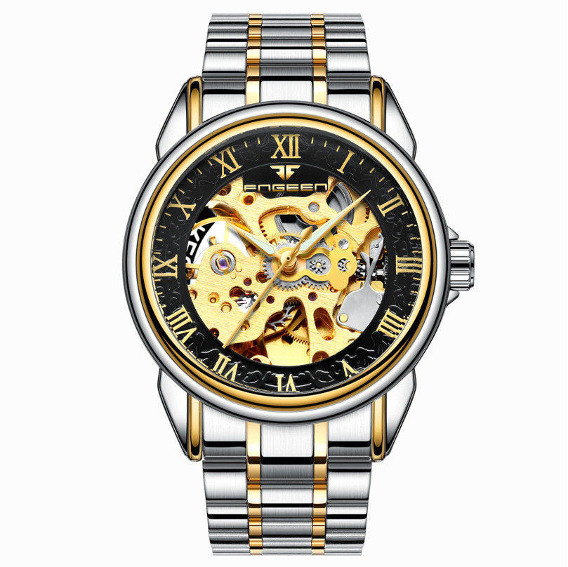 Men'S Watch Waterproof Fashion Student Men'S Watch Double-Sided Hollow Automatic Mechanical Watch