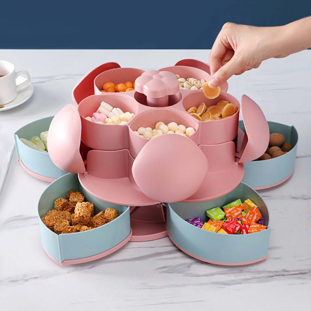 Creative Flower-Shaped Rotating New Year Candy Box