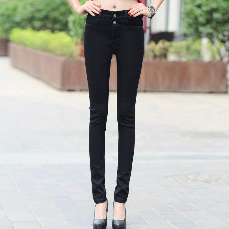 Women White Denim Jeans Pants Slim Female Girl Jean Trousers