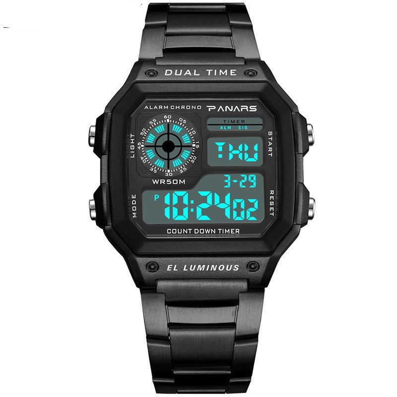 Waterproof Multifunctional Waterproof Sports Watch Square Fashion Electronic Watch