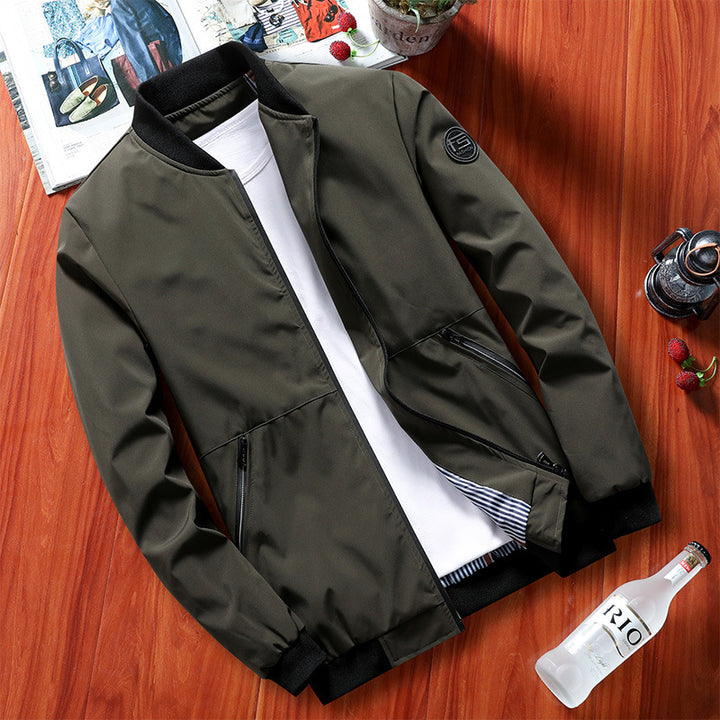 Stand-up Collar Spring And Autumn Men's Jacket