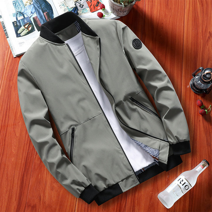 Stand-up Collar Spring And Autumn Men's Jacket