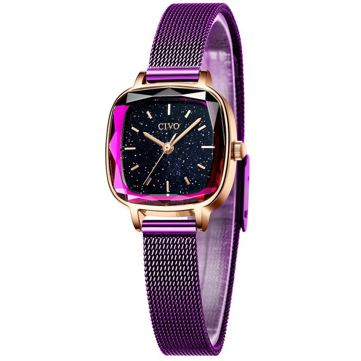 Square temperament ladies watch