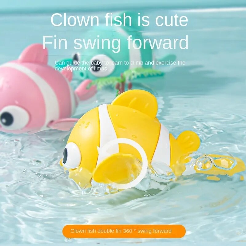 Cartoon Fish Wind-Up Bath Toy for Toddlers