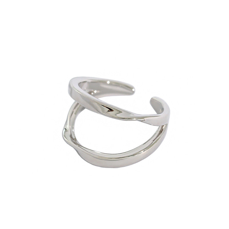 Women's Fashionable And Versatile Minimalist Double Twisted Line Ring