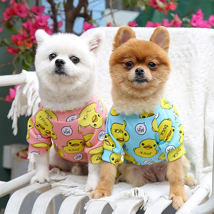 Cozy Cotton Duck Print Dog Romper Pajamas