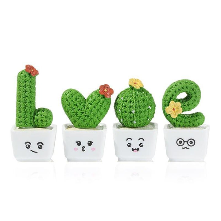 Charming Mini Cactus Resin Figurines for Decor & DIY Projects