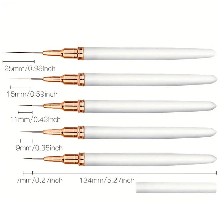 5-Piece Ultra-Fine Nail Art Liner Brush Set