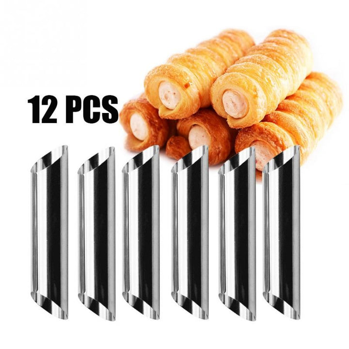 12pcs/set Cannoli Forms Cake Horn Mold