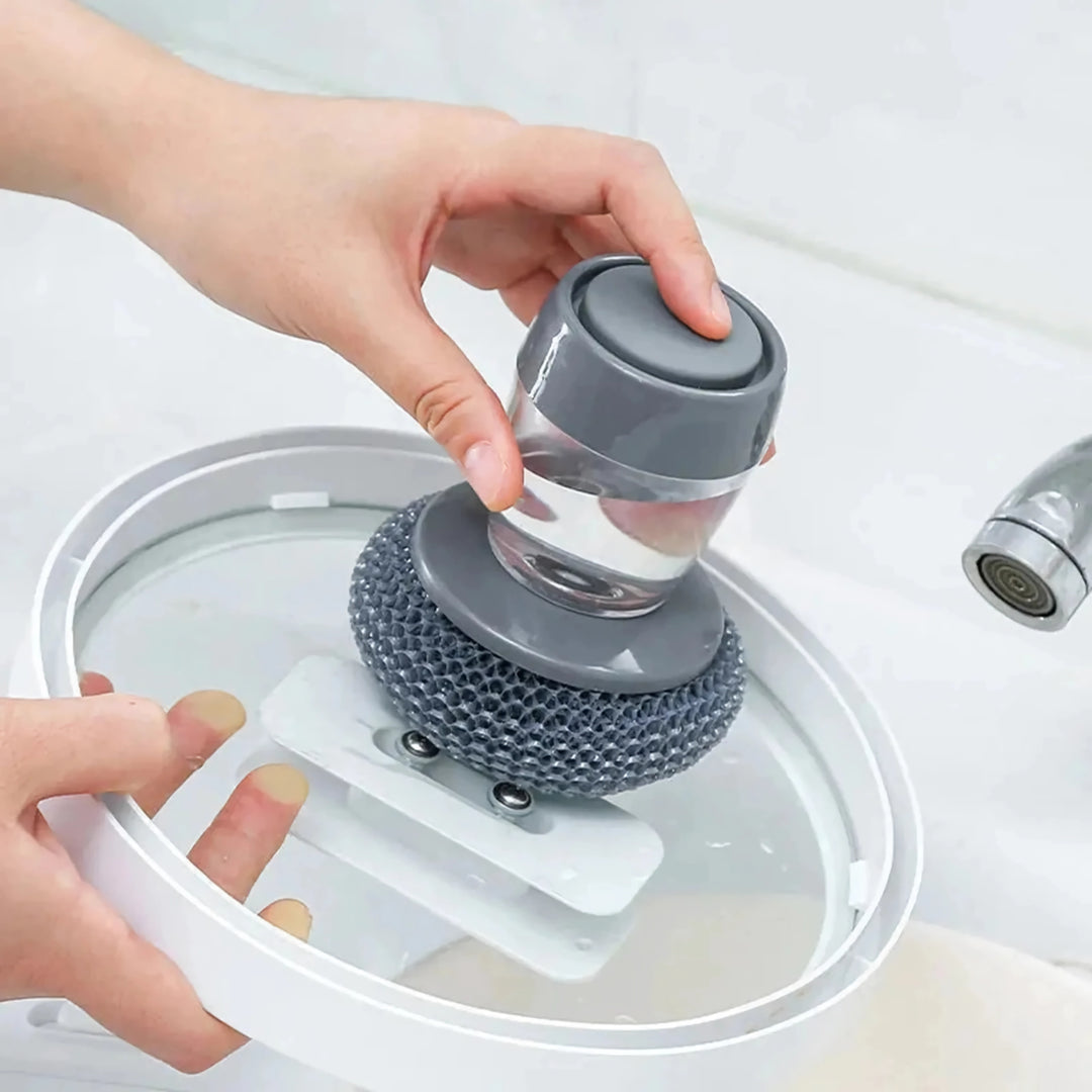 Automatic Soap Dispensing Kitchen Brush for Pans | Eco-Friendly & Powerful Cleaning Tool