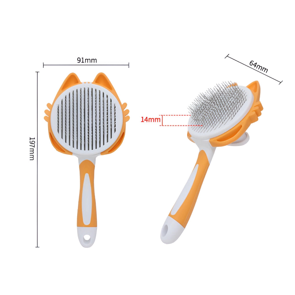 Self-Cleaning Pet Grooming Brush - Dog & Cat Hair Remover