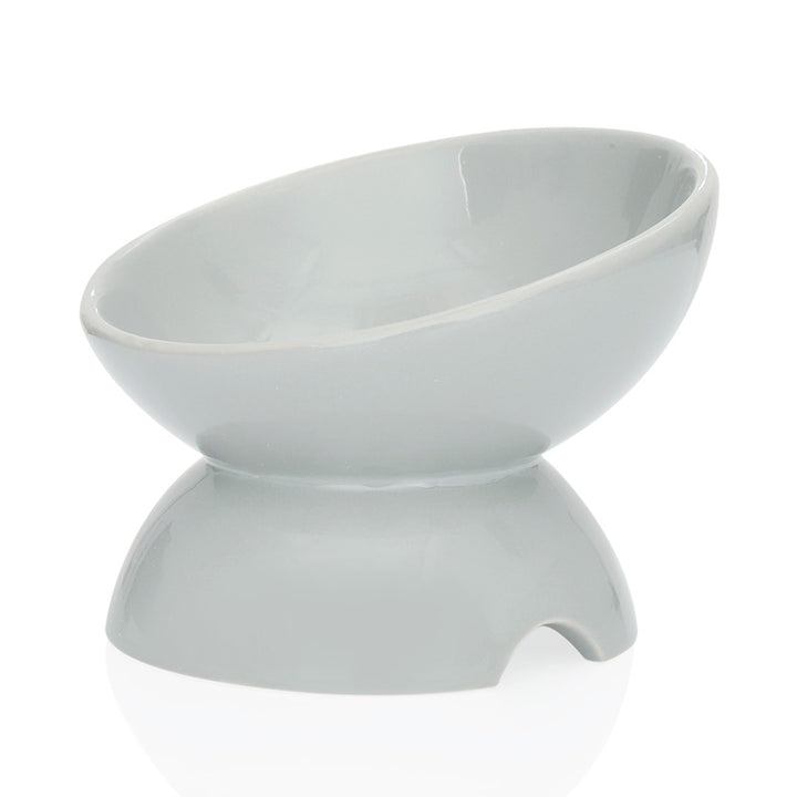 Tilted Elevated Ceramic Cat Bowl