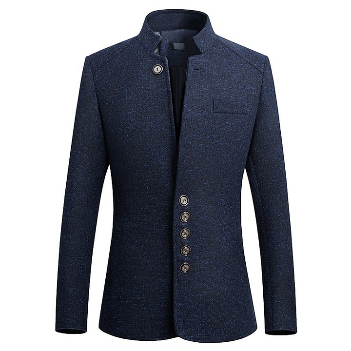 Abrigos de chaqueta de estilo británico de caballero delgado informal con cuello alto para hombre