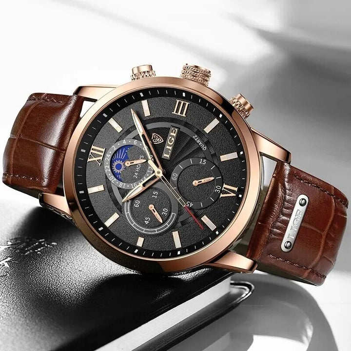 Luxury Casual Leather Quartz Men's Watch