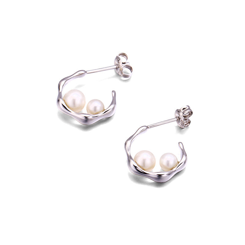 Light Luxury Cold Natural Pearl Earrings