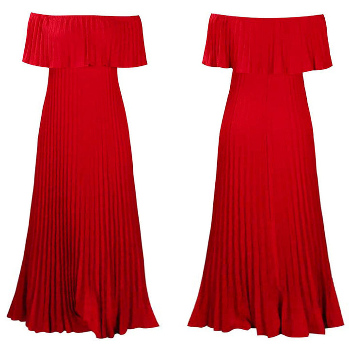 Women's Off-shoulder Pleated Dress