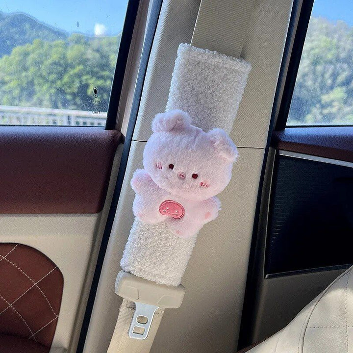 Plush Doll Rabbit Bear Car Seat Belt Shoulder Cover