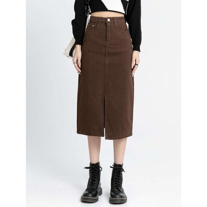 Classic High Waist Denim Pencil Skirt