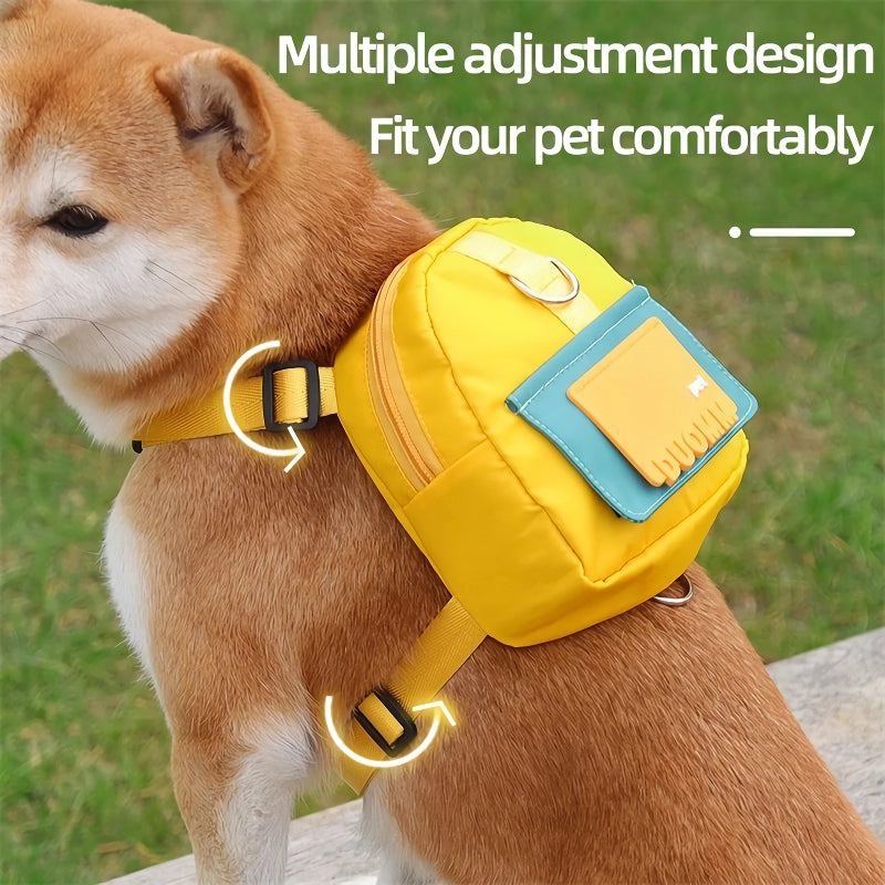 Waterproof Dog Backpack with Harness and Collar