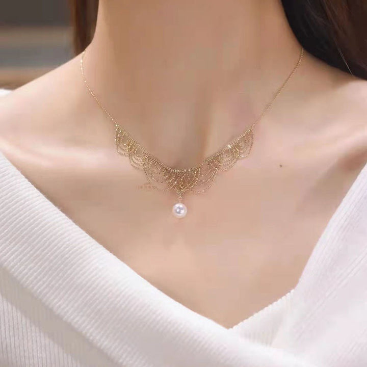 New Women's Pearl Lace Necklace