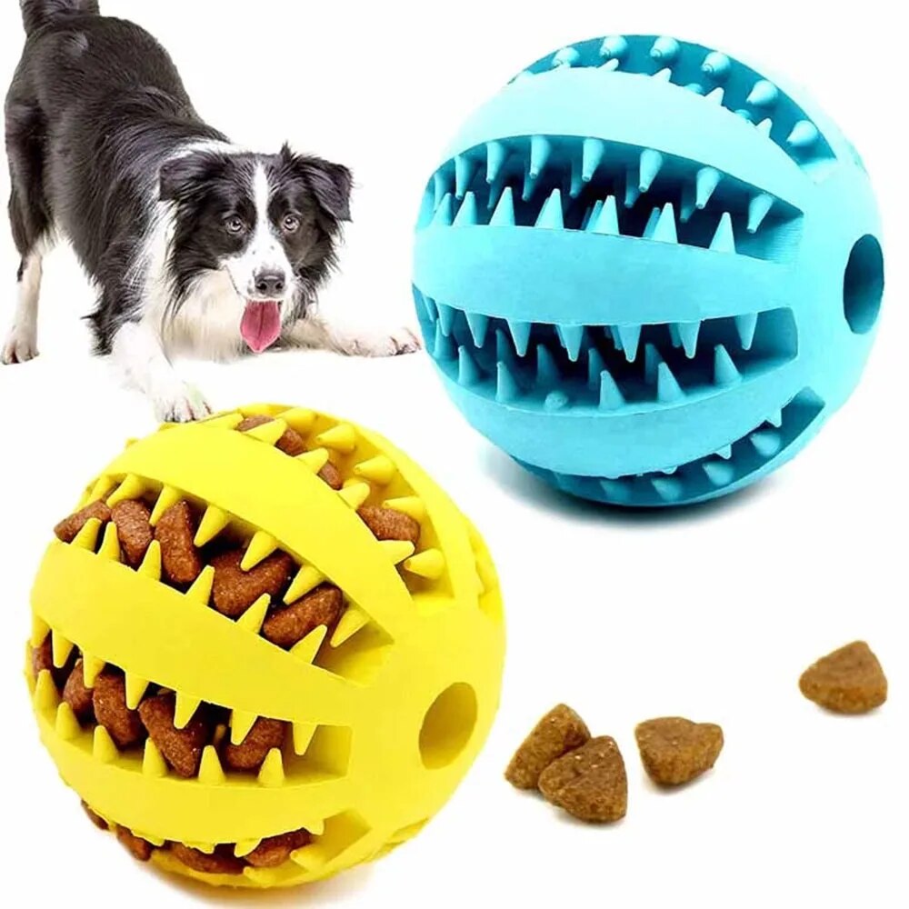 Interactive Dog Treat Ball for Teeth Cleaning and Play