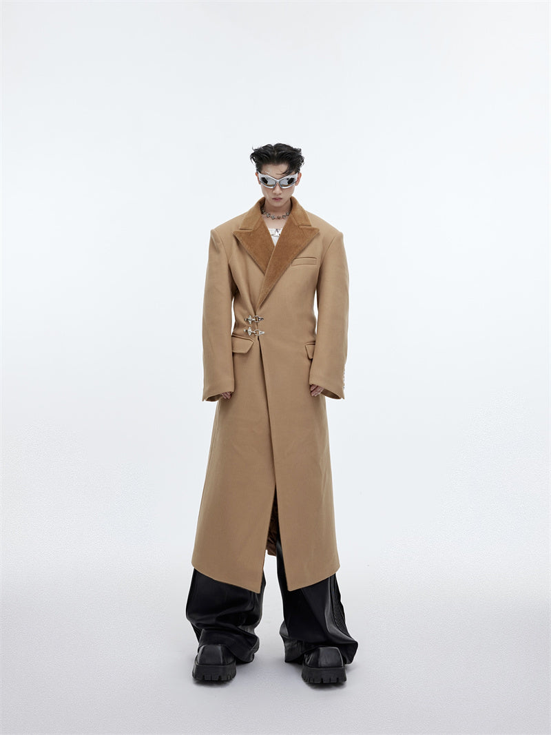 Men's Coat Design Feel Long Over The Knee Coat