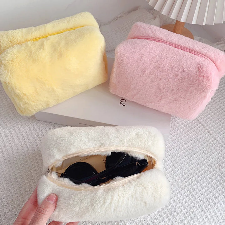 Soft Plush Makeup Bag for Women