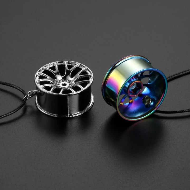 Stylish Metal Wheel Hub Pendant for Car Rearview Mirror Decoration