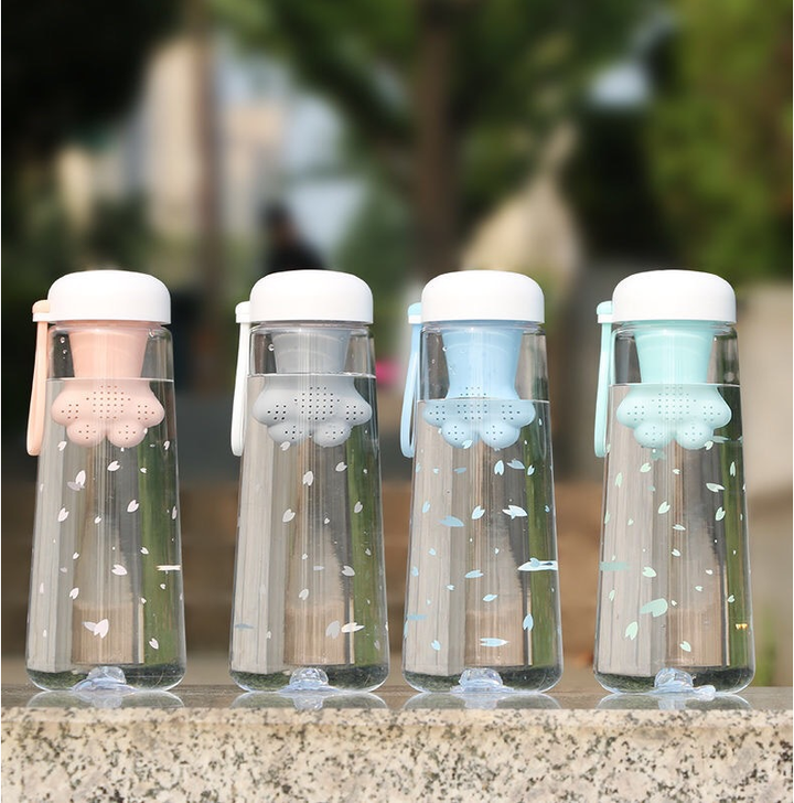 Cute Cat's Claw Plastic Water Bottle