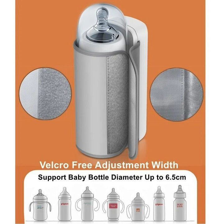 Portable 6-Level Adjustable Baby Bottle Warmer with Temperature Display and Night Light