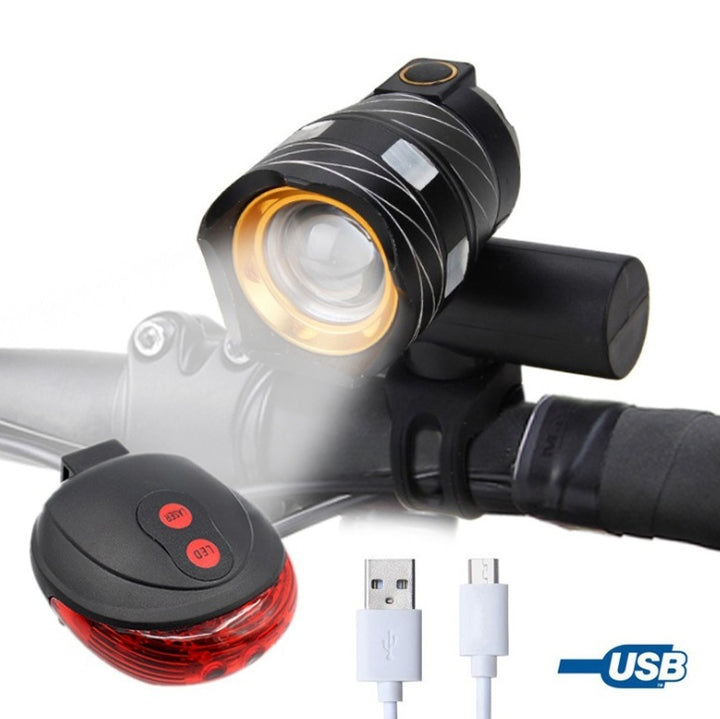 New bicycle USB light Highlight warning light Mountain bike headlights Charging headlight accessories