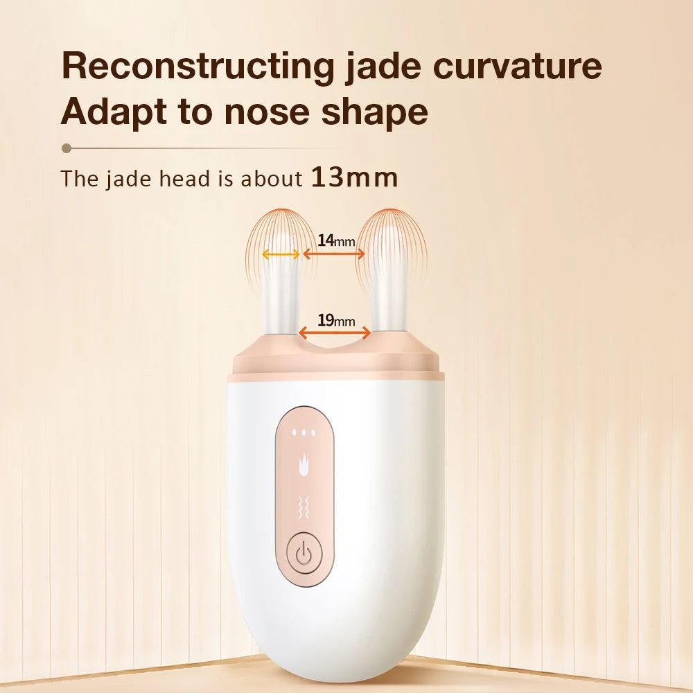 Electric Nose Lifting and Facial Massage Tool with Vibration and Hot Compress