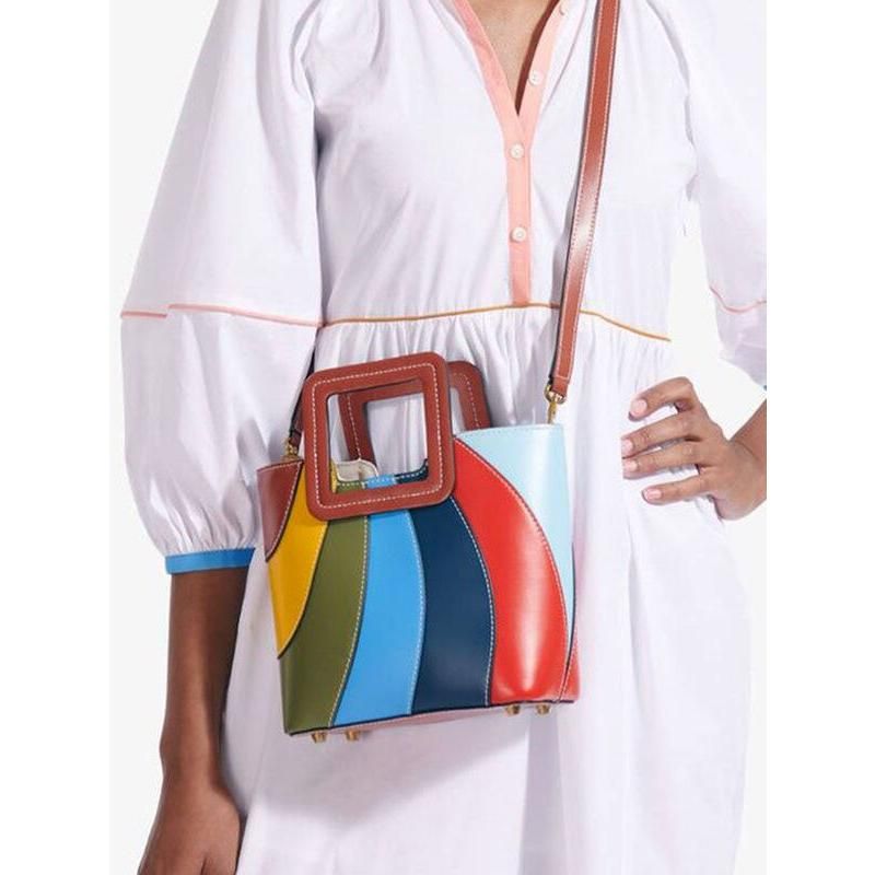 Colorful Patchwork Vegan Leather Tote