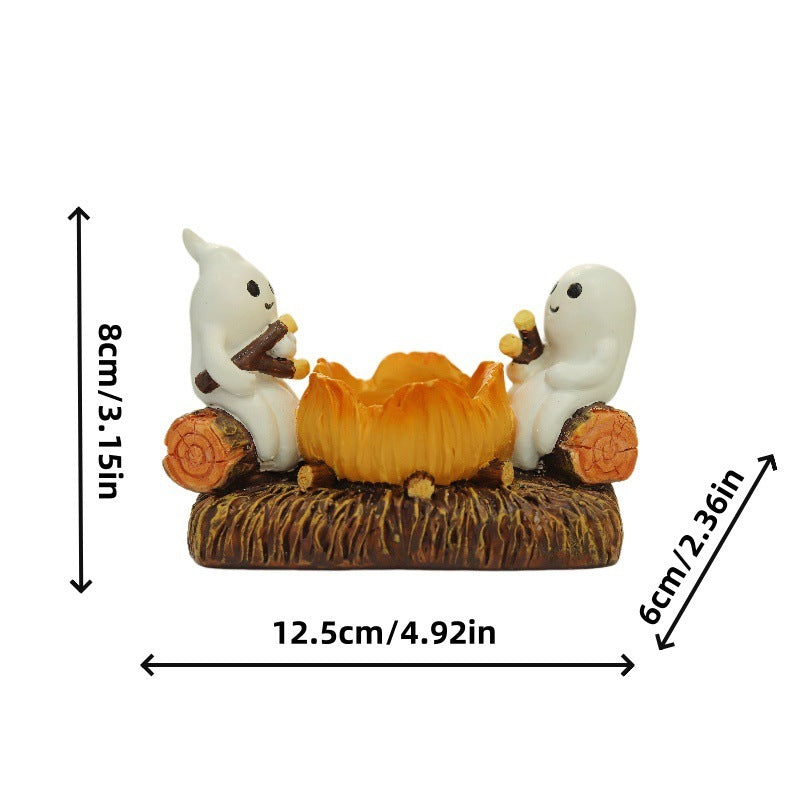 Ghost Campfire Flickering Nightlight Resin Ornaments