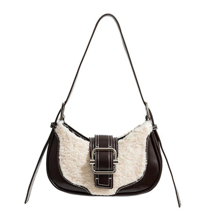 Chic Leather Half Moon Shoulder Hobo Bag