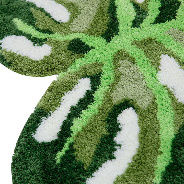 Irregular Monstera Leaf Tufted Rug