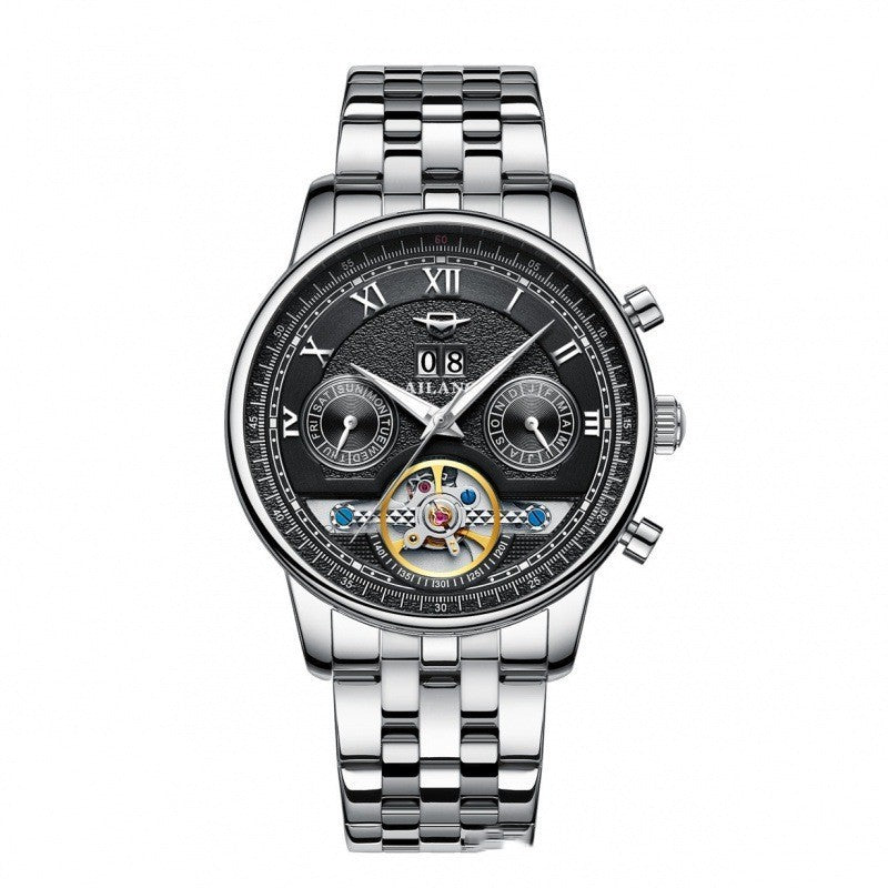 Automatic Mechanical Sun Moon Stars Business Men's Watch