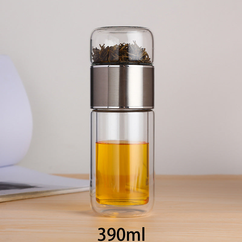 390ML High Borosilicate Glass Tea Infuser Bottle