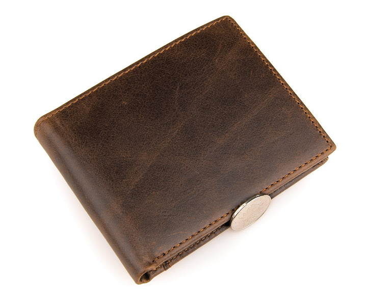 J.M.D October new wallet short real leather wallet back to the old cowhide wallet 8054