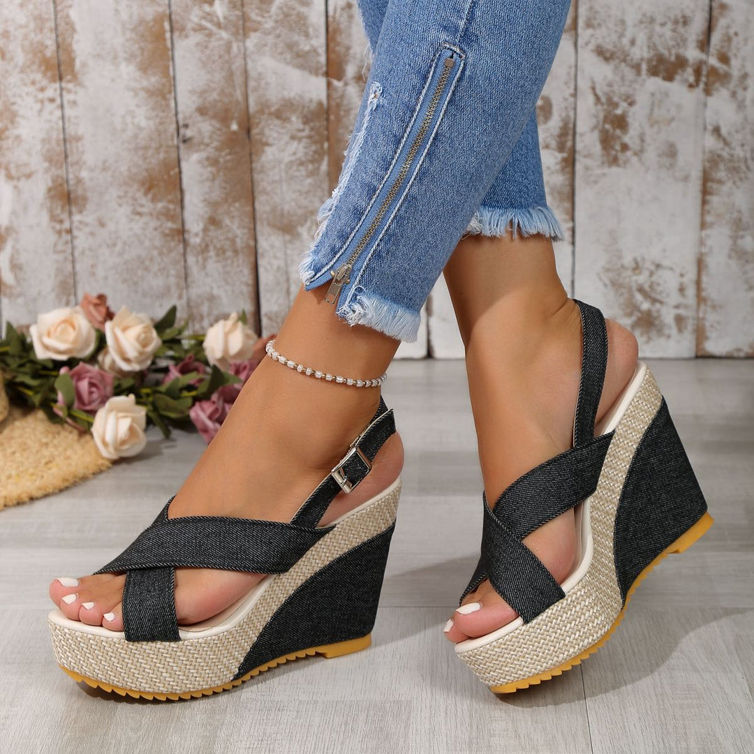 Thick Sole Wedge Heel Sandals for Women